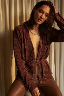 ZNY All Accessories Melika 14K Gold Plated Chain Meshki Gold Plated Belt - Gold