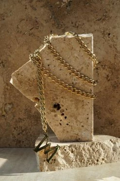 ZNY All Accessories Melika 14K Gold Plated Chain Meshki Gold Plated Belt - Gold