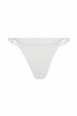 GLD Sydnie Diamante Meshki Logo Bikini Bottom - White