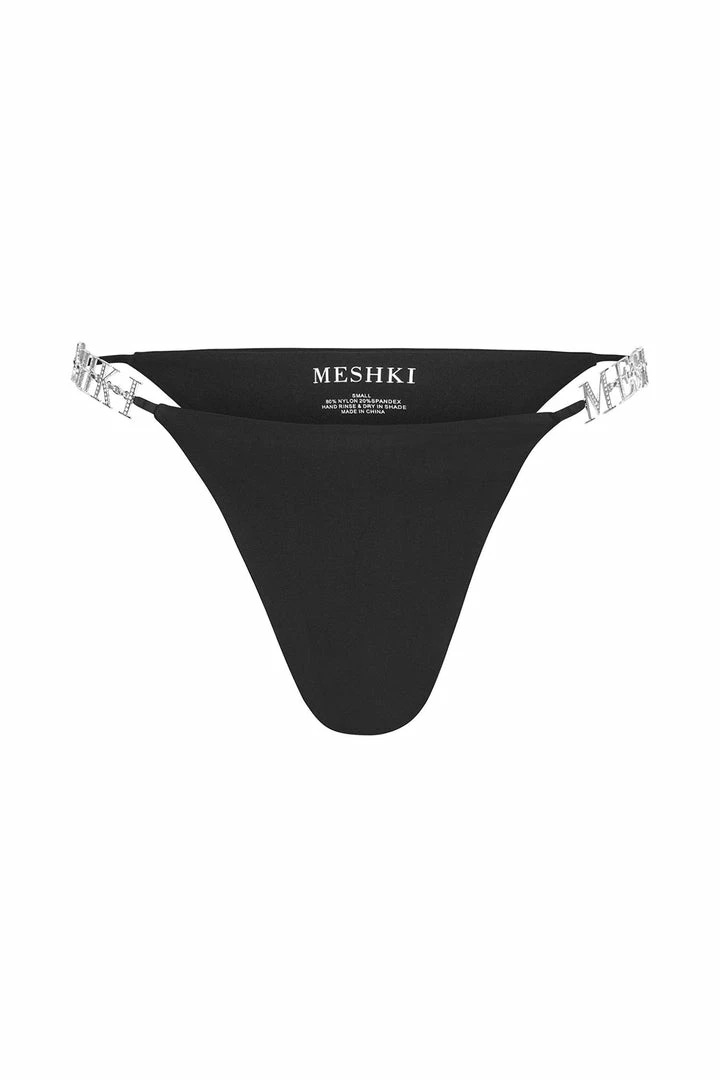 GLD MESHKI SWIM Sydnie Diamante Meshki Logo Bikini Bottom - Black 8 GLD MESHKI SWIM Sydnie Diamante Meshki Logo Bikini Bottom - Black