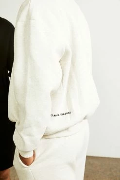 QNG Max Unisex Crew Neck Cosy Sweater - Snow Marle Two Piece Sets