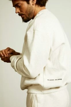 QNG Max Unisex Crew Neck Cosy Sweater - Snow Marle Two Piece Sets