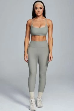HNG Olivia Ribbed Cami Sports Bra- Sage Athleisure