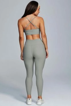 HNG Olivia Ribbed Cami Sports Bra- Sage Athleisure