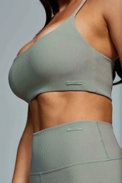 HNG Olivia Ribbed Cami Sports Bra- Sage Athleisure