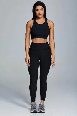 HNG Kenia Ribbed Halter Sports Bra - Black 12 HNG Kenia Ribbed Halter Sports Bra - Black