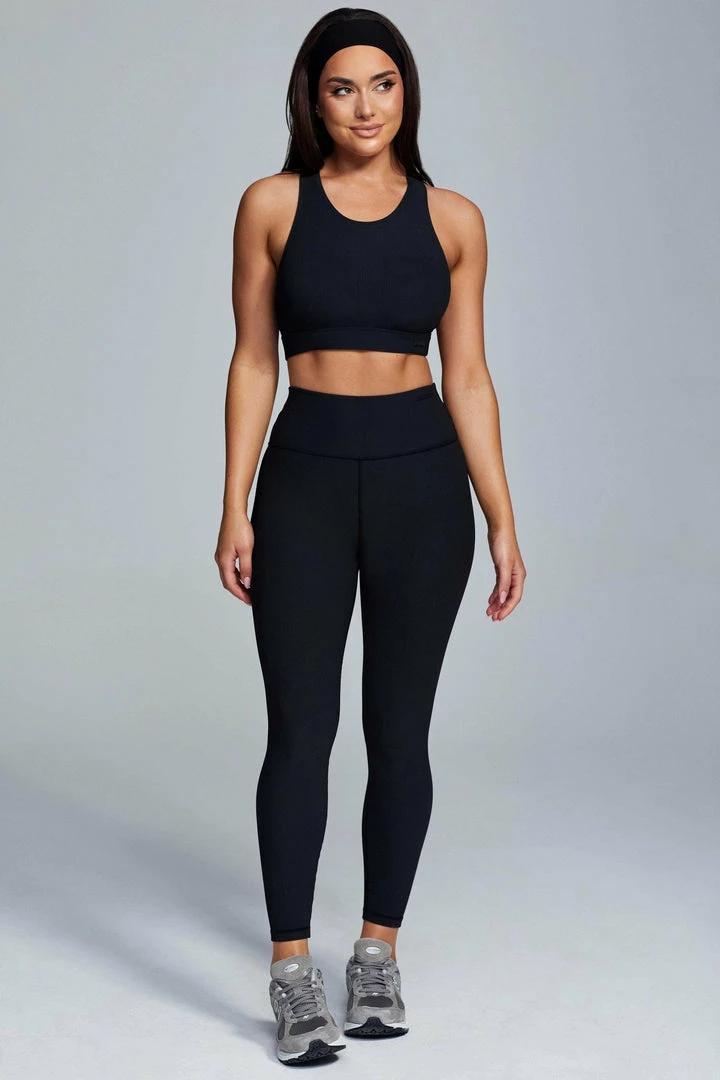 HNG Kenia Ribbed Halter Sports Bra - Black 6 HNG Kenia Ribbed Halter Sports Bra - Black