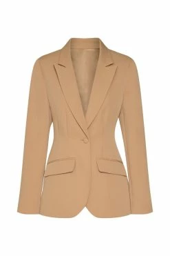 WNT Escapade Helda Fitted Cinched Waist Blazer - Camel