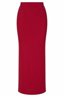 ROM Dolce Ribbed Midi Skirt - Chilli Pepper Two Piece Sets