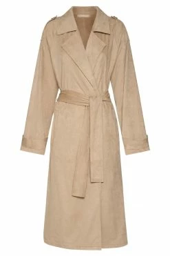 WNG Camilla Suede Trench Coat - Sand Coats & Jackets