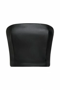 LCH All Tops Pamela Lace Up Back Top - Black