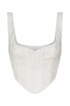 LCH All Tops Kali Faux Leather Corset - Cream 13 LCH All Tops Kali Faux Leather Corset - Cream