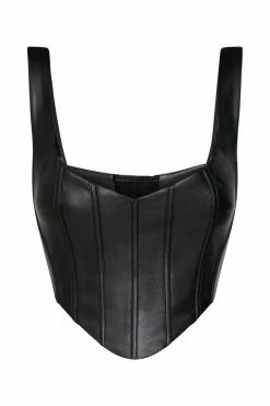 LCH All Tops Kali Faux Leather Corset - Black 23 LCH All Tops Kali Faux Leather Corset - Black