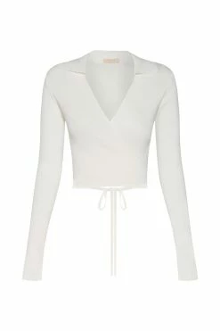 EMS Ivy Long Sleeve Wrap Top - White
