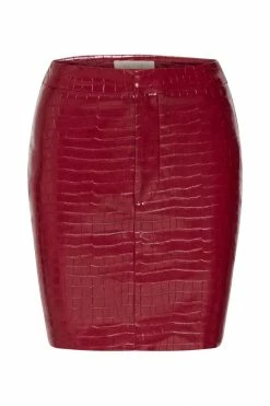 WNG All Bottoms Kasia Croc Faux Leather Mini Skirt - Cranberry 7 WNG All Bottoms Kasia Croc Faux Leather Mini Skirt - Cranberry
