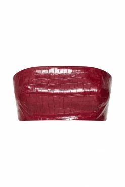 WNG Leilani Croc Faux Leather Bandeau - Cranberry