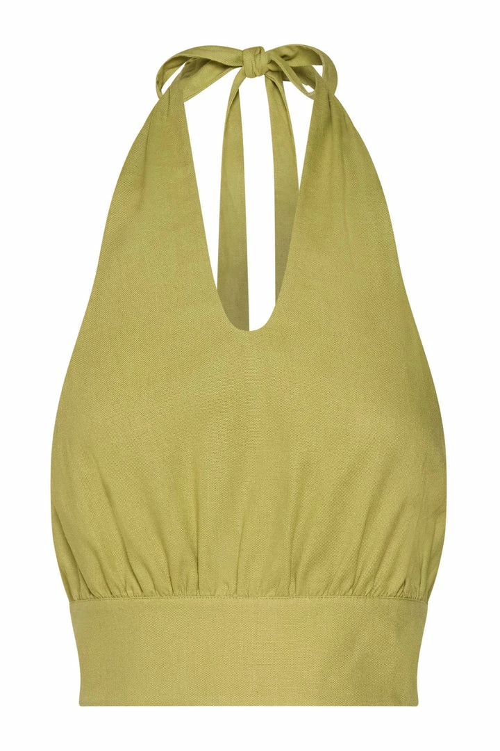 HSH Piper Halter Neck Linen Crop Top - Apple All Tops 15 HSH Piper Halter Neck Linen Crop Top - Apple All Tops