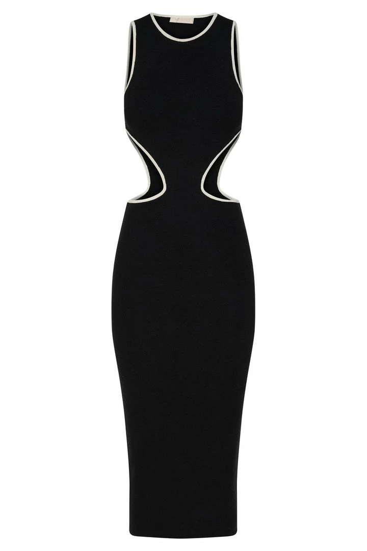 SOP Lela Cut Out Midi Dress - Black DRESSES 17 SOP Lela Cut Out Midi Dress - Black DRESSES