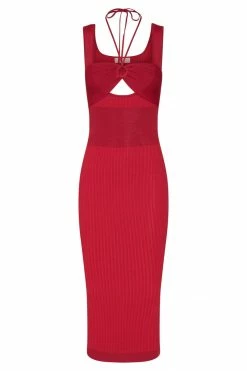 EMS Liana Bandeau Knitted Midi Dress - Chilli Pepper DRESSES 23 EMS Liana Bandeau Knitted Midi Dress - Chilli Pepper DRESSES