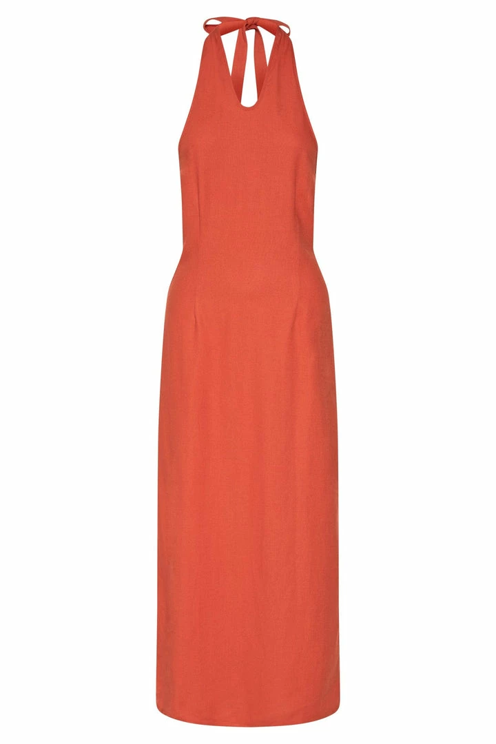 HSH Ellie Linen Halter Midi Dress - Terracotta 14 HSH Ellie Linen Halter Midi Dress - Terracotta