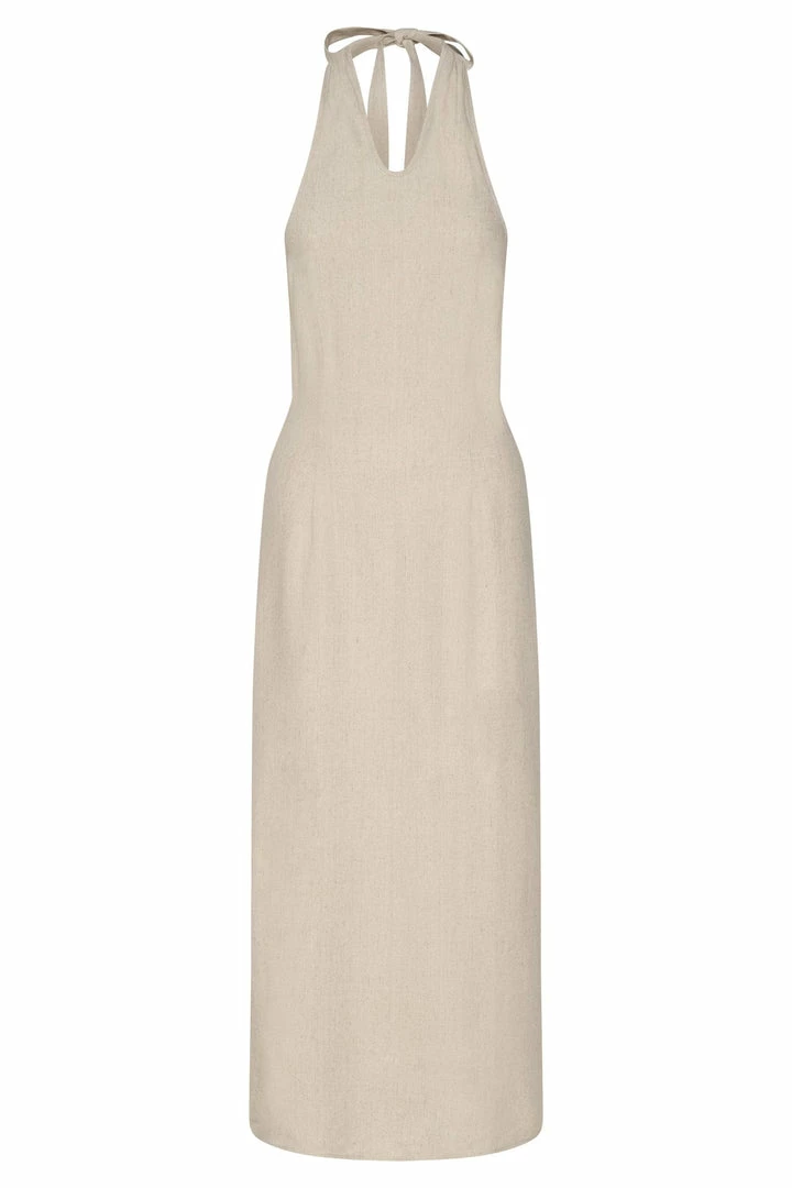 HSH Ellie Linen Halter Midi Dress - Natural 14 HSH Ellie Linen Halter Midi Dress - Natural