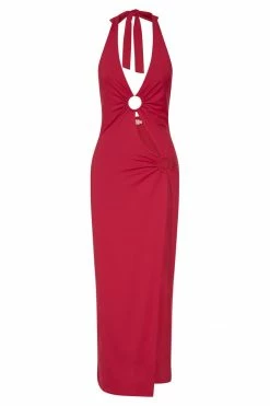 WXI DRESSES Anika O Ring Halter Midi Dress - Chilli Pepper 11 WXI DRESSES Anika O Ring Halter Midi Dress - Chilli Pepper