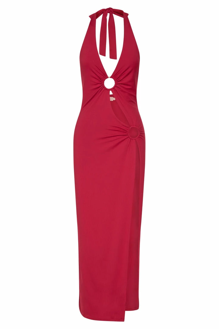 WXI DRESSES Anika O Ring Halter Midi Dress - Chilli Pepper 6 WXI DRESSES Anika O Ring Halter Midi Dress - Chilli Pepper