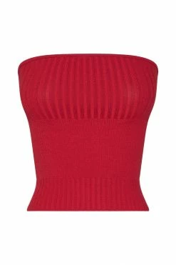 EMS Kyra Strapless Knit Top - Chilli Pepper All Tops