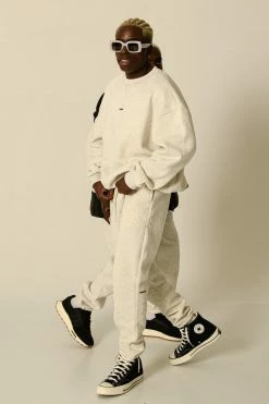 QNG Two Piece Sets Charlie Unisex Cosy Jogger - Snow Marle