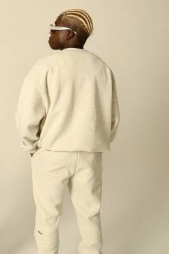 QNG Max Unisex Crew Neck Cosy Sweater - Snow Marle Two Piece Sets