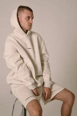 QNG Two Piece Sets Bay Unisex Oversized Cosy Hoodie - Snow Marle