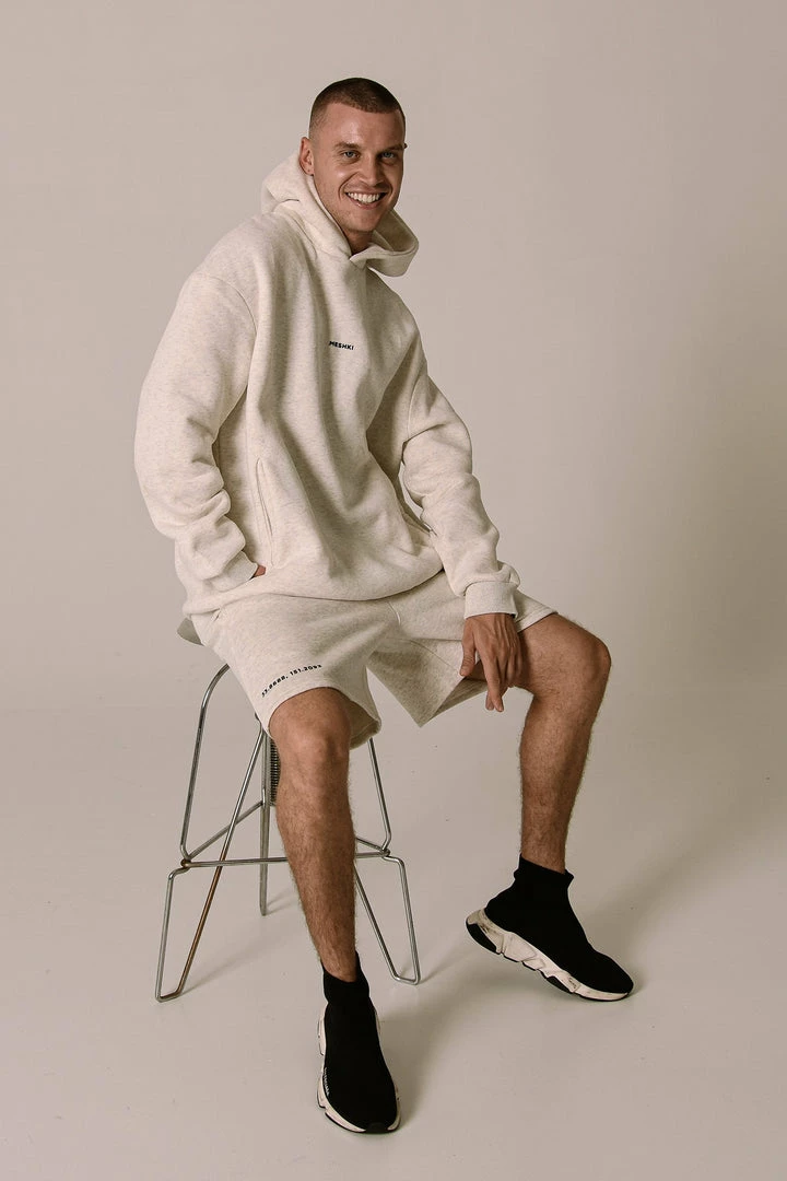 QNG Two Piece Sets Bay Unisex Oversized Cosy Hoodie - Snow Marle 3 QNG Two Piece Sets Bay Unisex Oversized Cosy Hoodie - Snow Marle