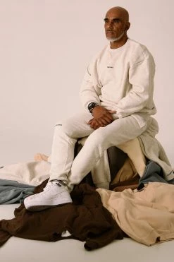 QNG Max Unisex Crew Neck Cosy Sweater - Snow Marle Two Piece Sets