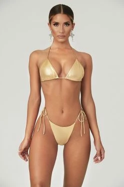 DGH Amalia Tie Up Bikini Bottoms - Gold