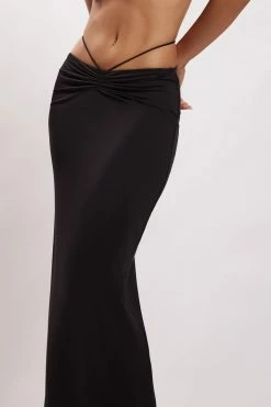 WXI Amber Ruched Maxi Skirt - Black