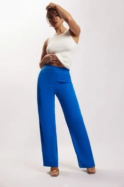 WNG All Bottoms Saskia Straight Leg Trousers - Cobalt Blue