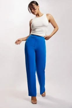 WNG All Bottoms Saskia Straight Leg Trousers - Cobalt Blue