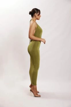 ROM Armani Ice Jersey Cowl Back Maxi Dress - Green DRESSES 9 ROM Armani Ice Jersey Cowl Back Maxi Dress - Green DRESSES
