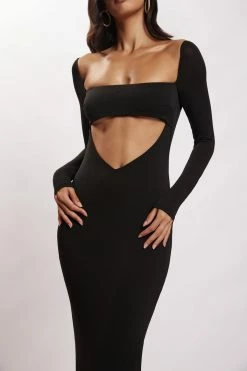 AMC Ashleigh Cut Out Bandeau Maxi Dress - Black DRESSES 13 AMC Ashleigh Cut Out Bandeau Maxi Dress - Black DRESSES