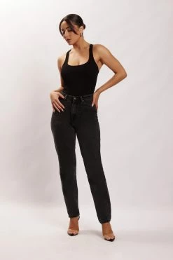 ROM London Ribbed Racer Back Bodysuit - Black All Tops 11 ROM London Ribbed Racer Back Bodysuit - Black All Tops