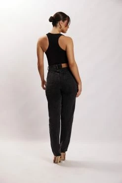 ROM London Ribbed Racer Back Bodysuit - Black All Tops