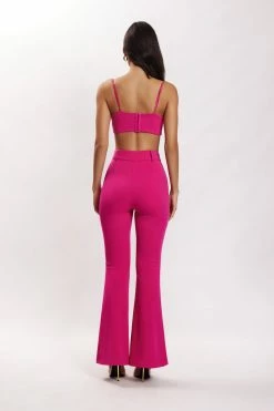 QNG Two Piece Sets Fiorella Crepe Bustier Top - Fuchsia