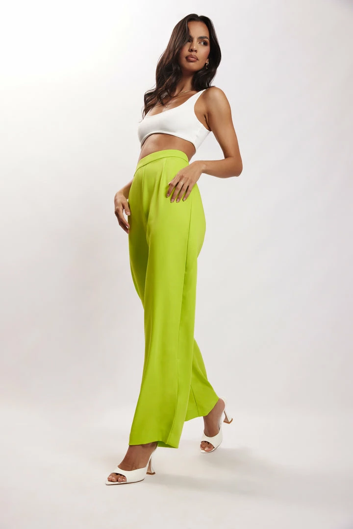 WNG Saskia Straight Leg Trousers - Lime Green Two Piece Sets 5 WNG Saskia Straight Leg Trousers - Lime Green Two Piece Sets