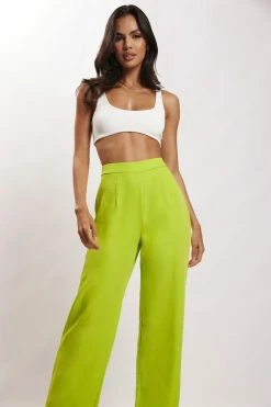WNG Saskia Straight Leg Trousers - Lime Green Two Piece Sets 14 WNG Saskia Straight Leg Trousers - Lime Green Two Piece Sets