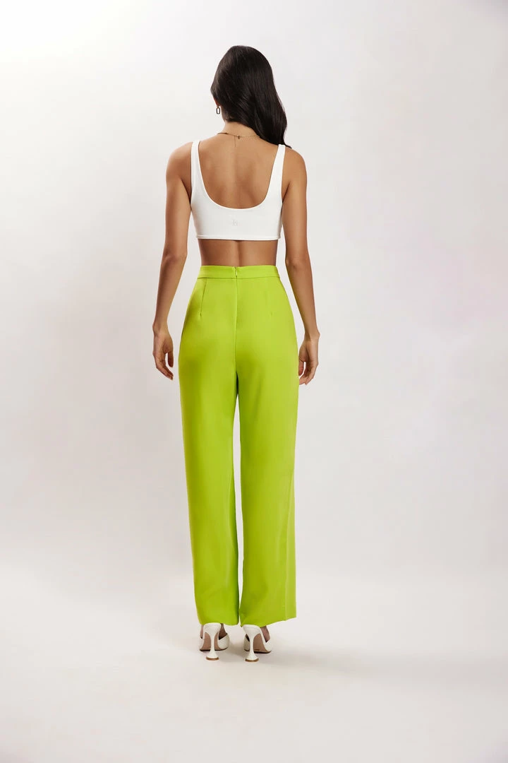 WNG Saskia Straight Leg Trousers - Lime Green Two Piece Sets 2 WNG Saskia Straight Leg Trousers - Lime Green Two Piece Sets