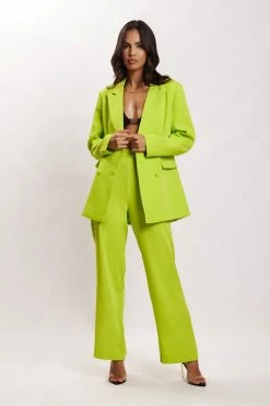 WNG Saskia Straight Leg Trousers - Lime Green Two Piece Sets 16 WNG Saskia Straight Leg Trousers - Lime Green Two Piece Sets