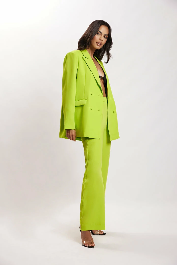 WNG Saskia Straight Leg Trousers - Lime Green Two Piece Sets 8 WNG Saskia Straight Leg Trousers - Lime Green Two Piece Sets