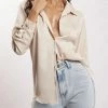 JLW Liliana Satin Shirt - Bone