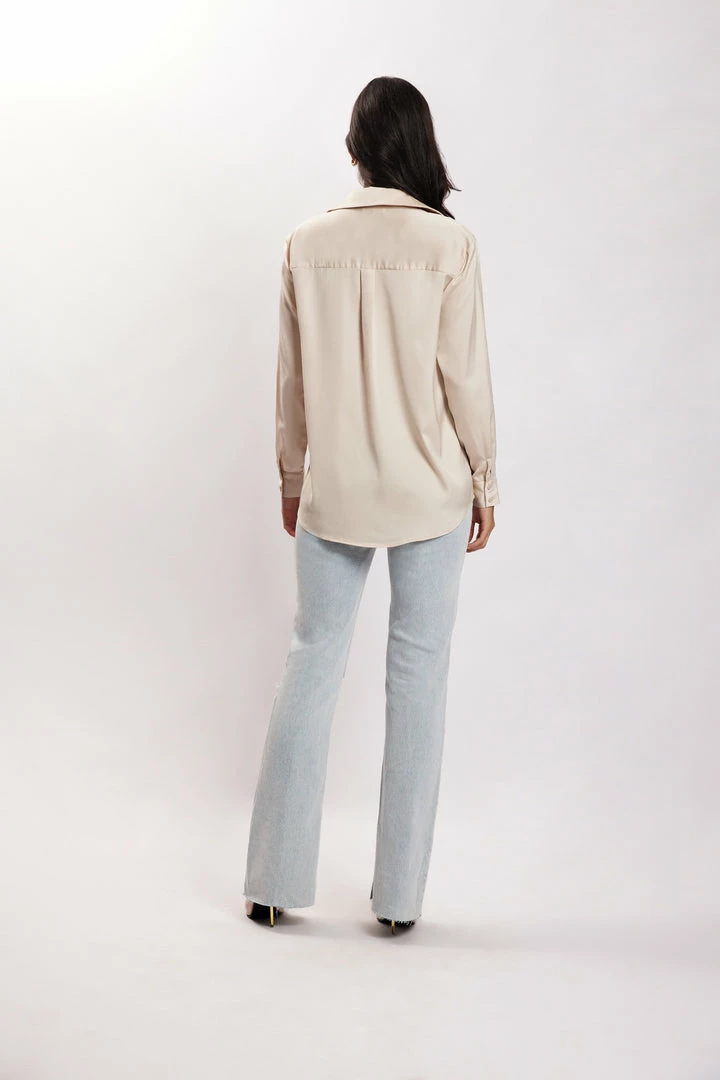 JLW Liliana Satin Shirt - Bone 3 JLW Liliana Satin Shirt - Bone