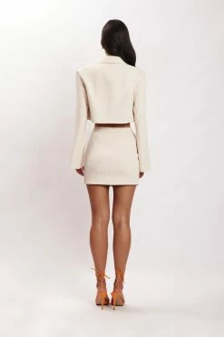 WNT All Bottoms Josie Crepe Mini Skirt - Cream